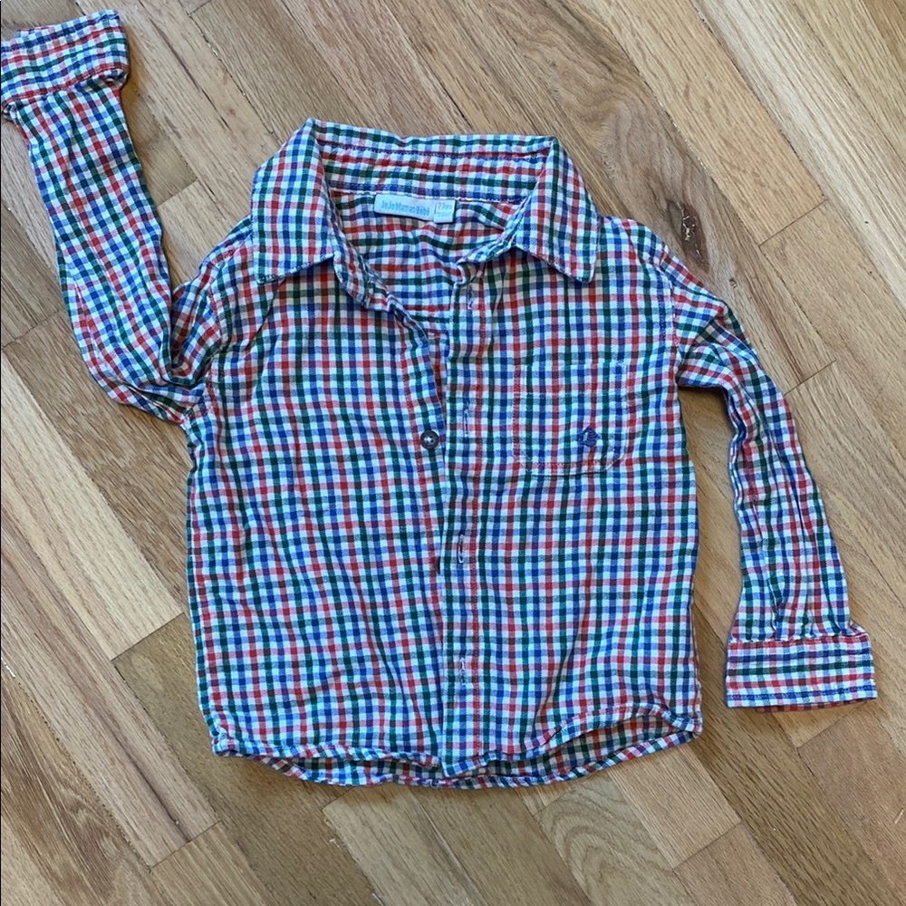 JoJo Maman Bebe Multicolor Plaid Button Down Shirt